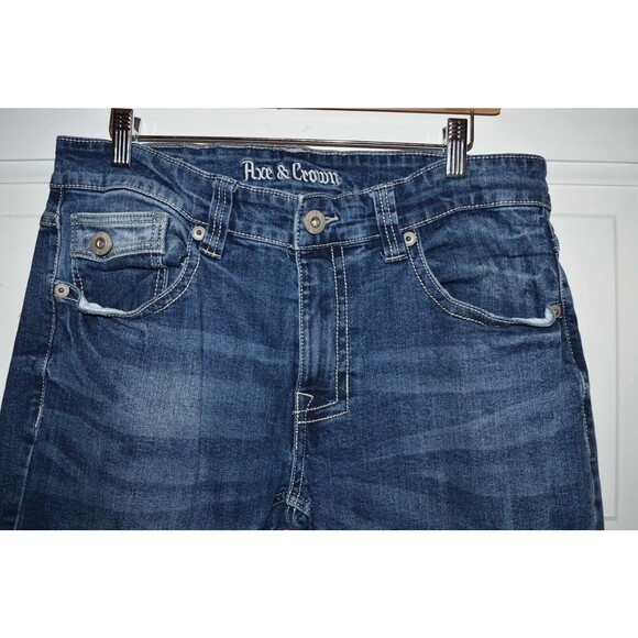 Axe And Crown Mens 32x27 Boot Slim Denim Jeans Embroidered used - Picture 8 of 10